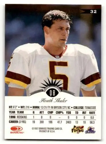 Heath Shuler 1997 Leaf Orleans Saints football card with original gloss detail