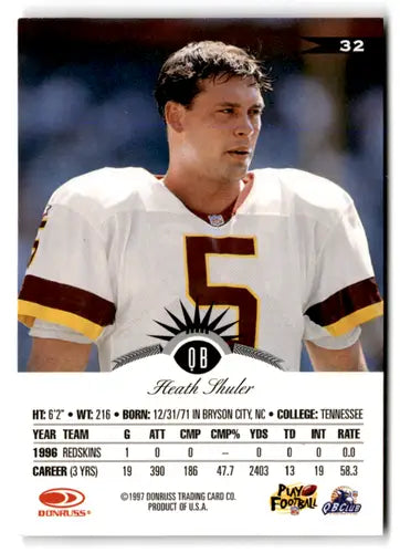 1997 Leaf #32 Heath Shuler NM-MT Redskins ID:73444 - Trading Cards