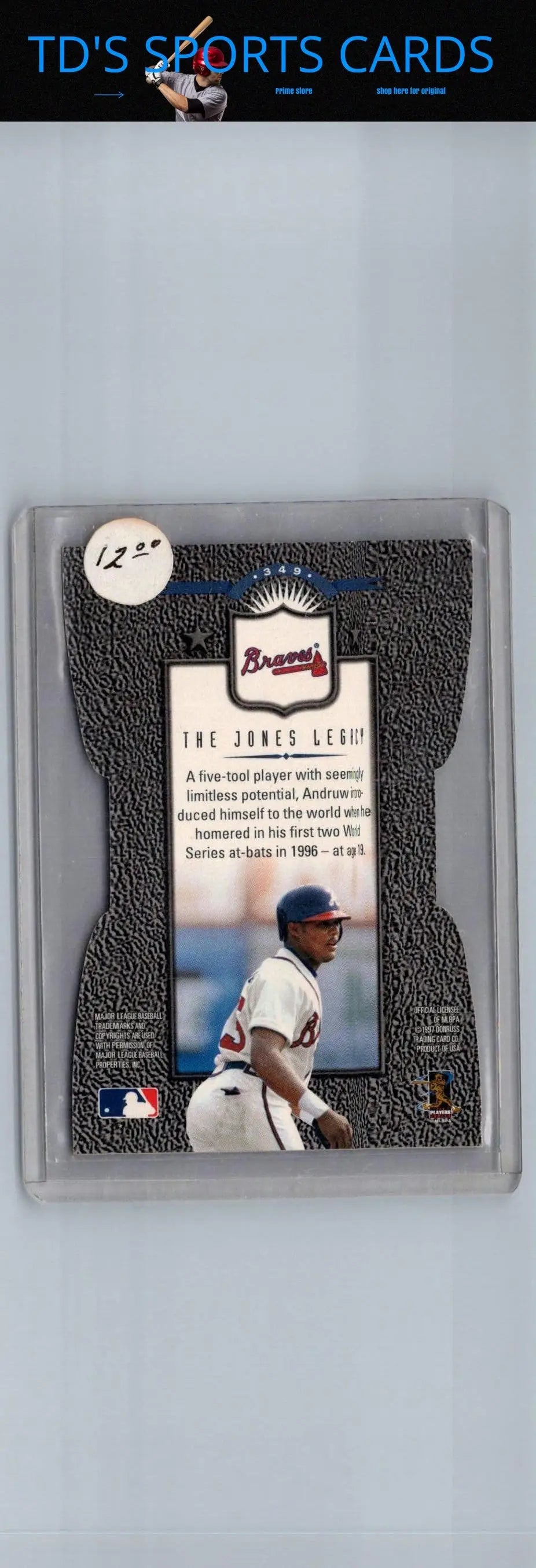 Chipper Jones baseball card featuring Andruw Jones Fractal Matrix Die Cut design