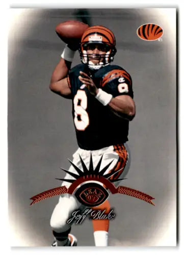 1997 Leaf #39 Jeff Blake football card showcasing original gloss in NM-MT condition