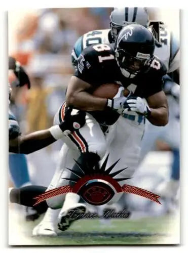 Football player running with the ball in Terance Mathis Atlanta Falcons card original gloss