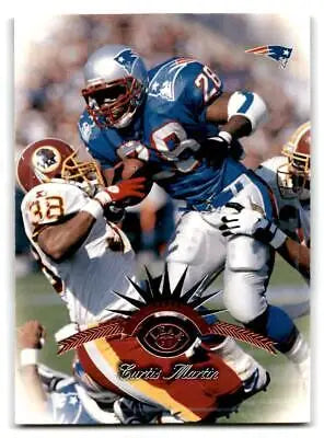 1997 Leaf #49 Curtis Martin trading card featuring the football star in action