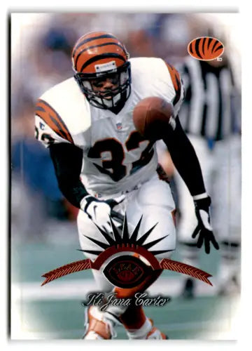 1997 Leaf Ki-Jana Carter NM-MT football card featuring original gloss and Bengals design