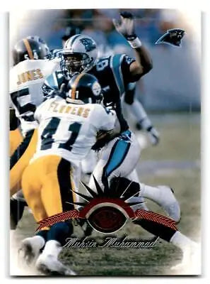 Muhsin Muhammad 1997 Leaf #76 trading card showcasing the football star’s stats and image