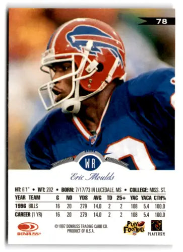 1997 Leaf #78 Eric Moulds football card with original gloss from Simply Sandoval