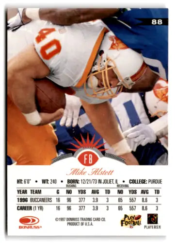 1997 Leaf #88 Mike Alstott NM-MT Buccaneers trading card with original gloss