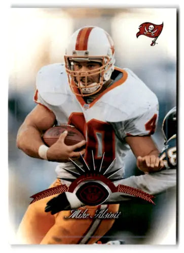 Mike Alstott in uniform showcasing original gloss from 1997 Leaf Buccaneers card