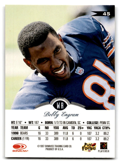 1997 Leaf Football Bobby Engram card featuring Chicago Bears football bobby engram