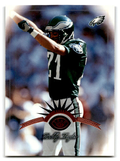 Philadelphia Eagles football trading card featuring Bobby Taylor from 1997 Leaf Football