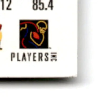 White card segment with colorful logo for Leaf Football Brad Johnson Vikings memorabilia