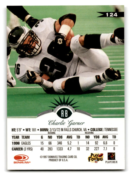 Vintage Leaf Football Charlie Garner trading card featuring Philadelphia Eagles player