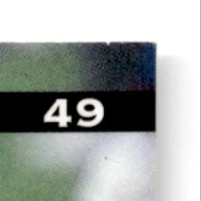 Leaf football Curtis Martin page number with black bar in 1997 Leaf Football Curtis Martin #49 New England Patriots