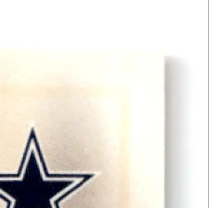 White rectangular leaf football Darren Woodson with dark blue star logo for Dallas Cowboys