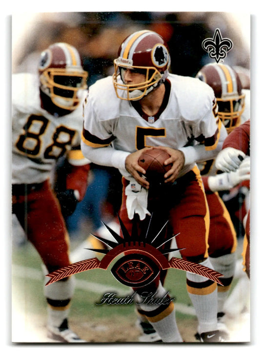 Vintage Leaf Football Heath Shuler trading card from 1997 featuring Football Heath Shuler
