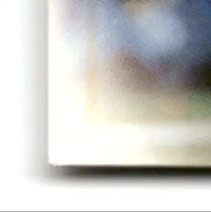 Corner of white-bordered leaf football Henry Ellard artwork with colorful abstract design