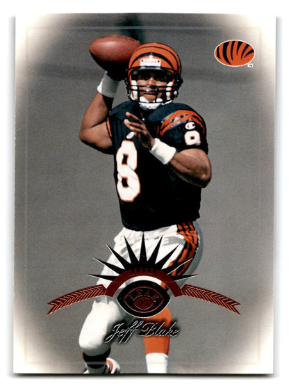 1997 Leaf Football Jeff Blake trading card featuring Cincinnati Bengals football jeff blake
