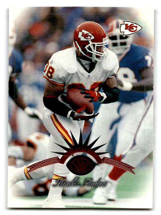 Kansas City Chiefs football card featuring Kimble Anders in uniform holding a football