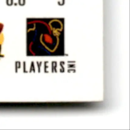 Part of a Players Inc. logo on a white card for Leaf Football Kimble Anders Kansas City Chiefs