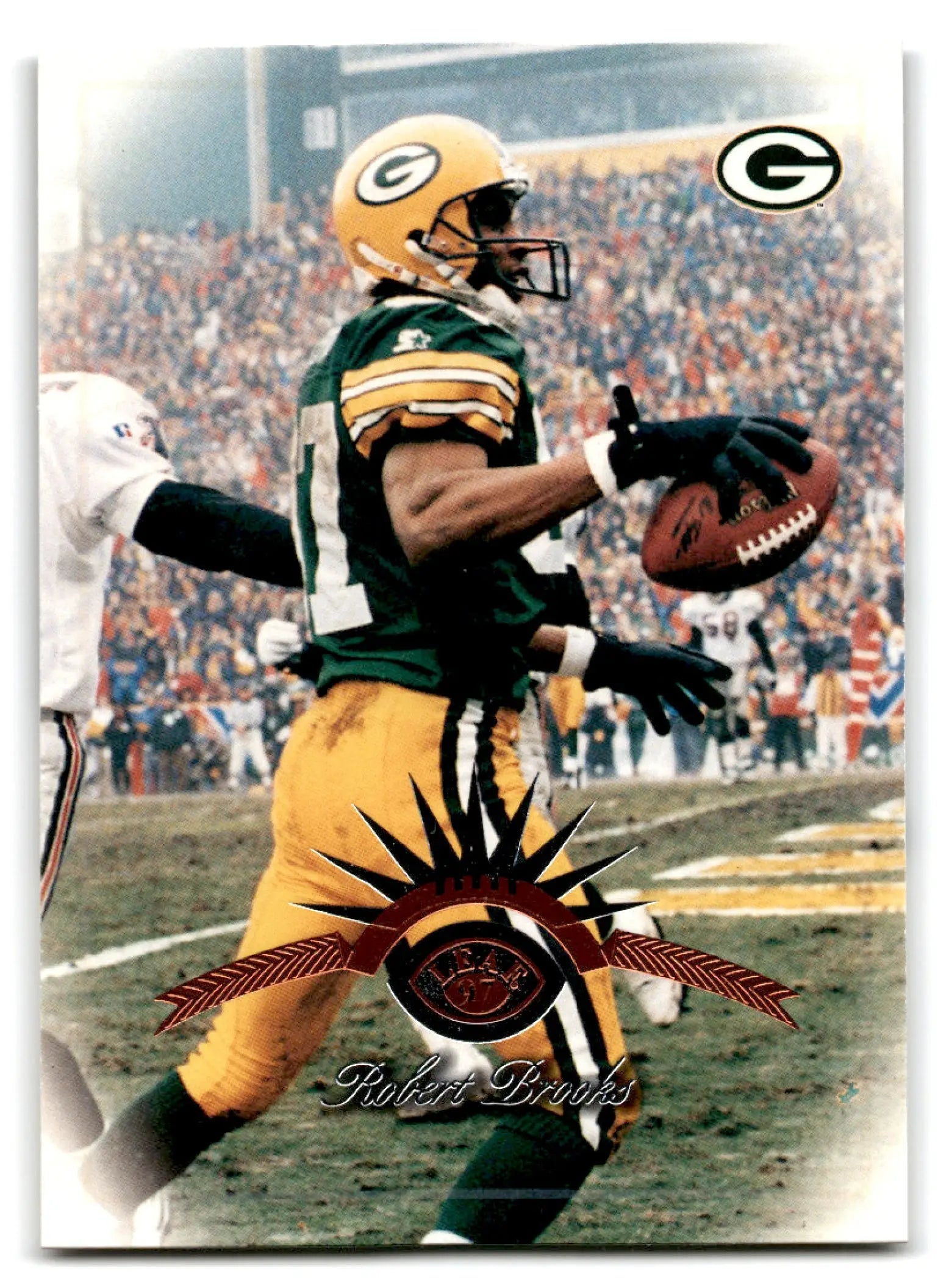 1997 Leaf Football Robert Brooks #41 Green Bay Packers football card featuring Robert Brooks 1996