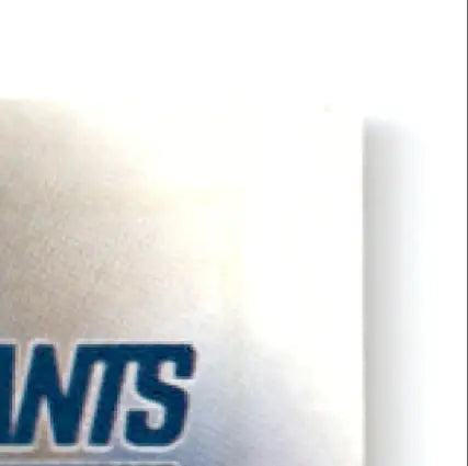 Silver-colored leaf football Rodney Hampton with blue lettering for 1997 Leaf Football Rodney