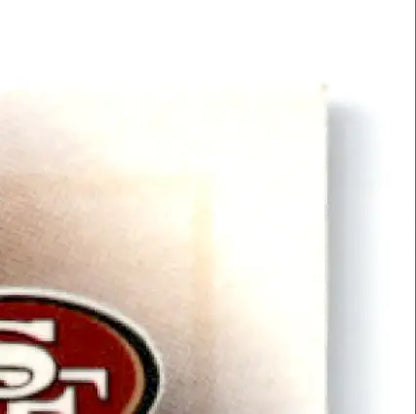 Red and gold San Francisco 49ers logo on 1997 Leaf Football Terry Kirby card