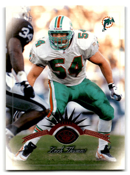 Collectible Leaf Football Zach Zach Thomas Miami Dolphins trading card 1997 Leaf Football