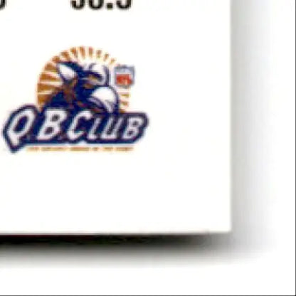 White rectangular QB CLUB object with eagle logo from 1997 Leaf Heath Shuler card