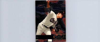 Baseball card of 1997 Metal Universe #6 Mike Mussina trading card collectible