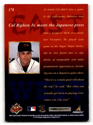 Cal Ripken Jr. baseball card from 1997 New Pinnacle with original gloss quality