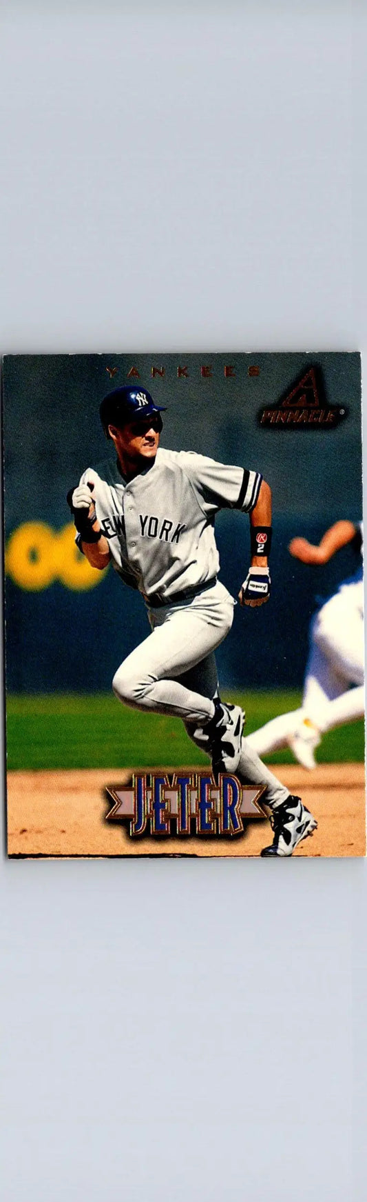 1997 New Pinnacle Derek Jeter baseball card featuring Derek Jeter running on field