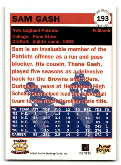 1997 Pacific Philadelphia #193 Sam Gash - Trading Card