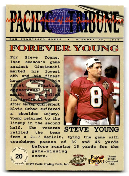 1997 Pacific Philadelphia #20 Steve Young Heart of the Game - Trading Card
