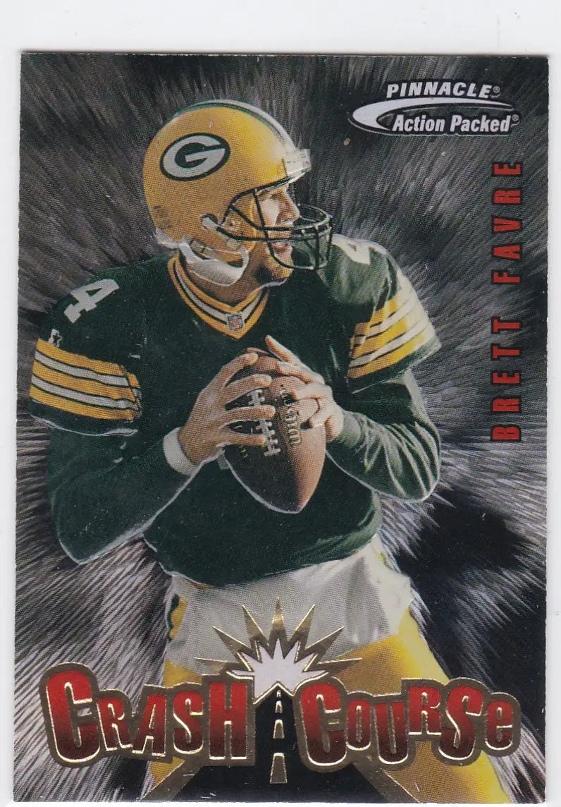 Brett Favre Crash Course football trading card featuring Green Bay Packers player Brett Favre