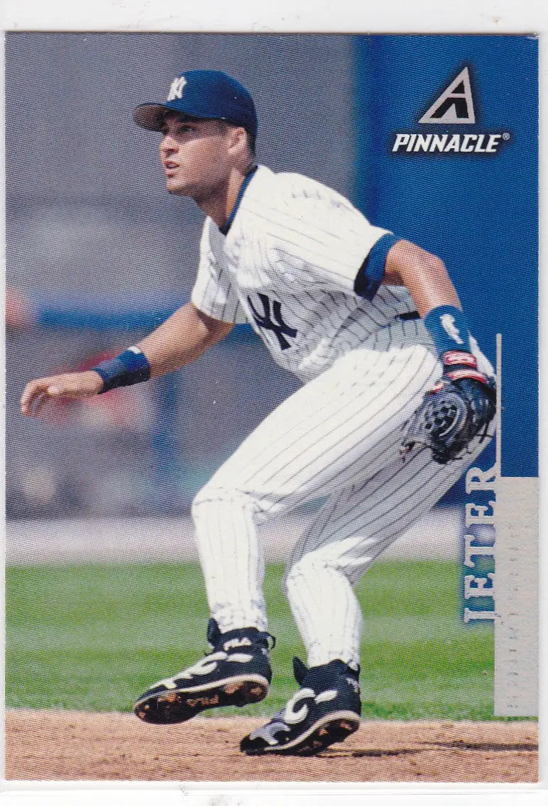 Derek Jeter baseball trading card featuring New York Yankees 1997 Pinnacle #64