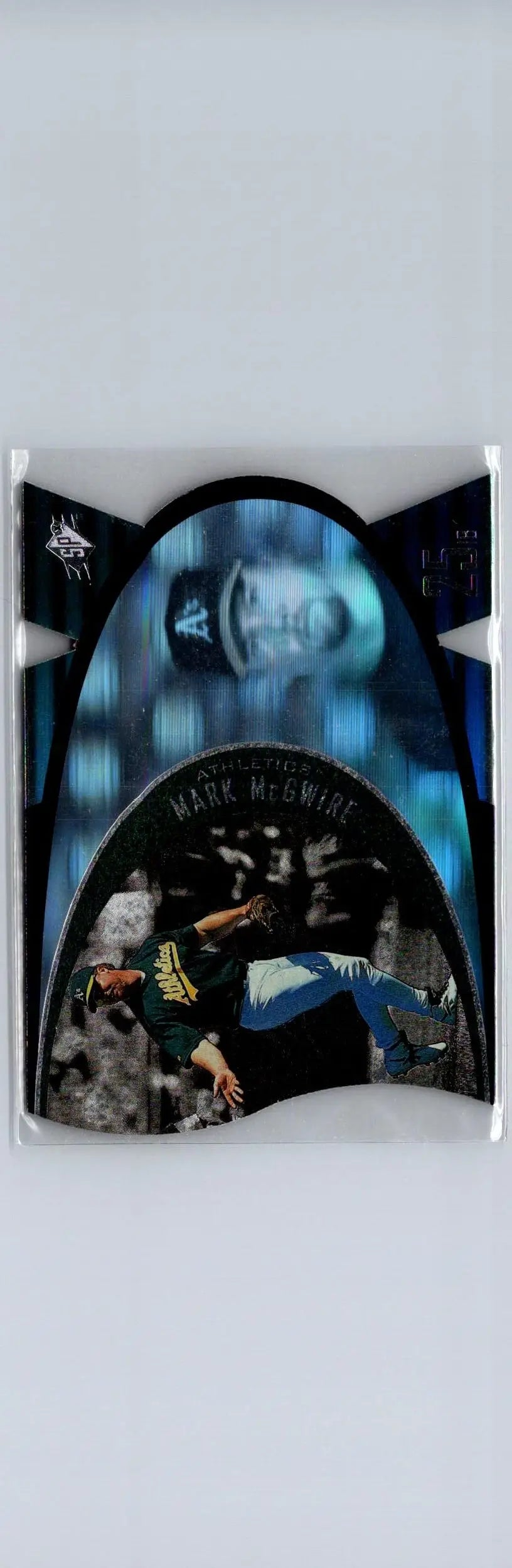 Mark McGwire baseball card in protective sleeve from 1997 SPx #SPX38 Mark McGwire Bronze