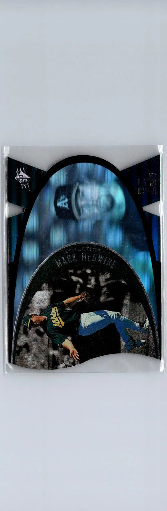 Mark McGwire baseball card in protective sleeve from 1997 SPx #SPX38 Mark McGwire Bronze