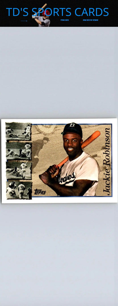 1997 Topps Chrome Jackie Robinson baseball card collectible featuring iconic jackie robinson image
