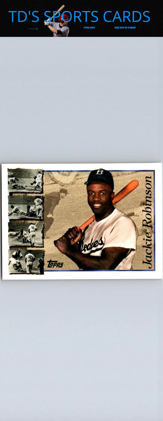 1997 Topps Chrome Jackie Robinson baseball card collectible featuring iconic jackie robinson image