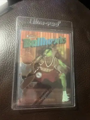 Basketball trading card in protective case 1997 Topps Finest Ballhawks Allen Iverson