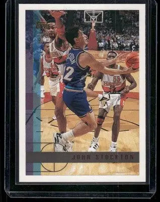Basketball trading card of John Stockton from 1997 Topps John Stockton series
