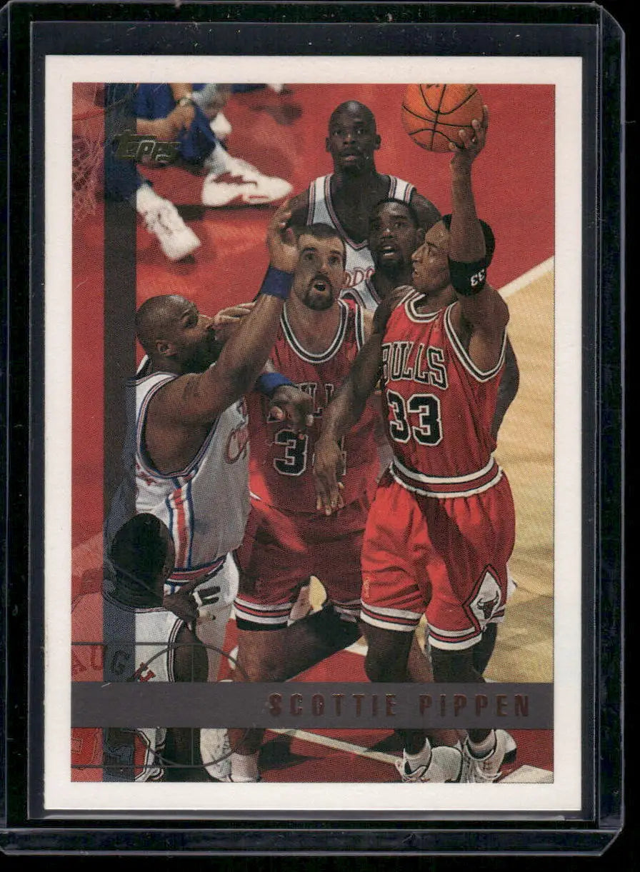 1997 Topps Scottie Pippen basketball trading card displayed in Topps Scottie Pippen collection