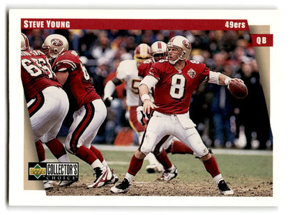 Steve Young football card from 1997 Upper Deck Collector’s Choice with original gloss
