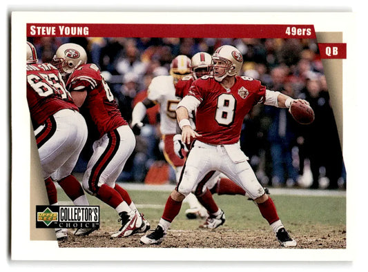 Steve Young football card from 1997 Upper Deck Collector’s Choice with original gloss