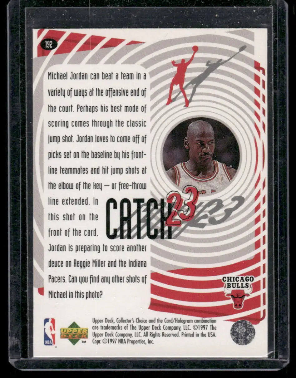 Michael Jordan Catch 23 basketball trading card from 1997 Upper Deck Collector’s Choice