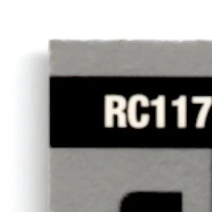 Gray and black rectangular object with white text from 1997 Upper Deck Racing Loy Allen #117a