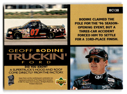 1997 Upper Deck Racing Road to the Cup Geoff Bodine #RC138 - Trading Card