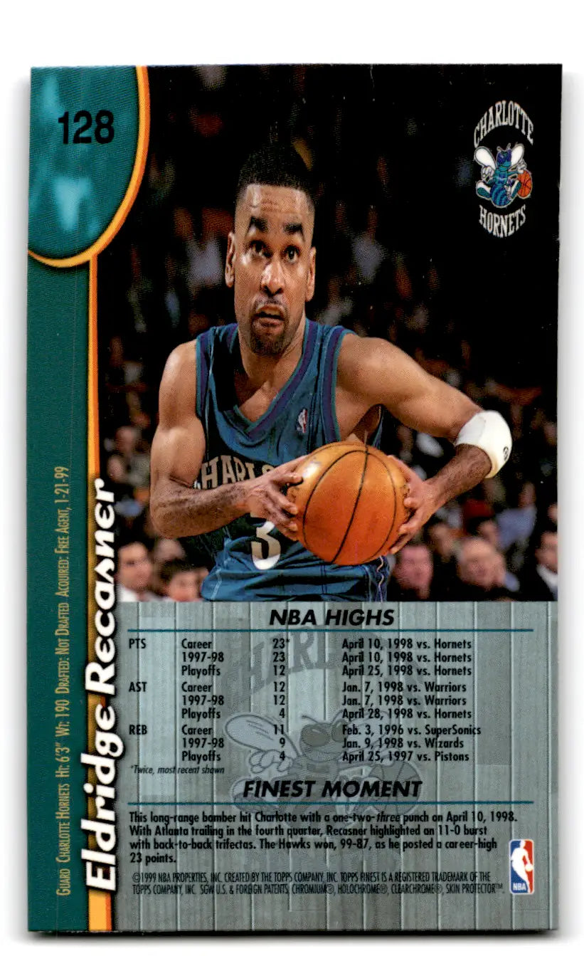 1998-99 Finest Eldridge Recasner #128 with protector - Trading Card
