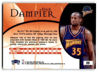 1998-99 Fleer Brilliants #29 Erick Dampier - Trading Card
