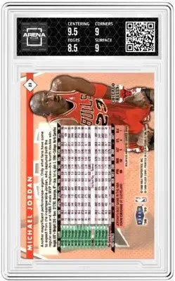 Graded Fleer Tradition Michael Jordan basketball card from 1998-99 Fleer Tradition series