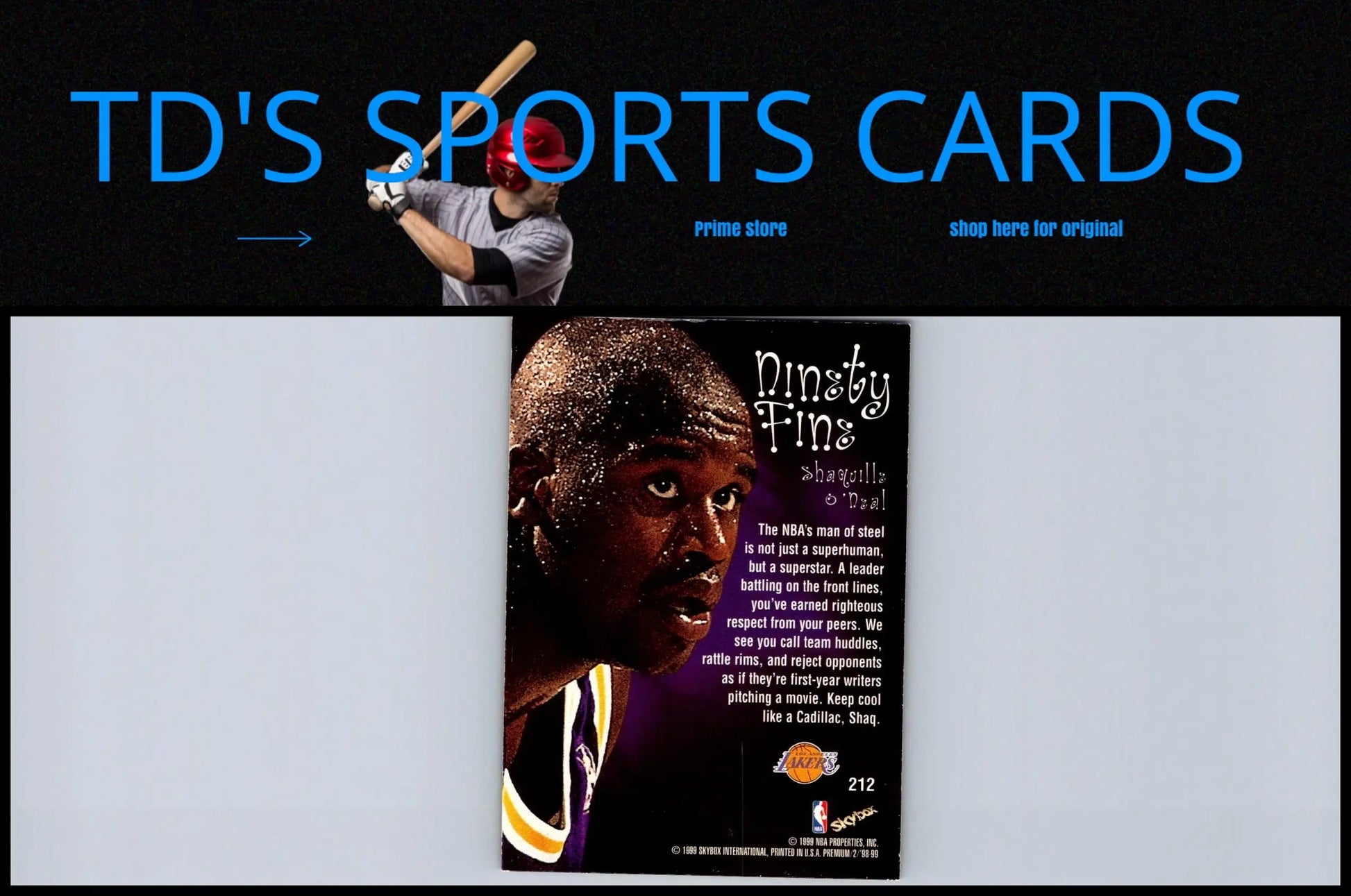 Shaquille O’Neal 1998-99 SkyBox Premium #212 trading card showcasing basketball legend